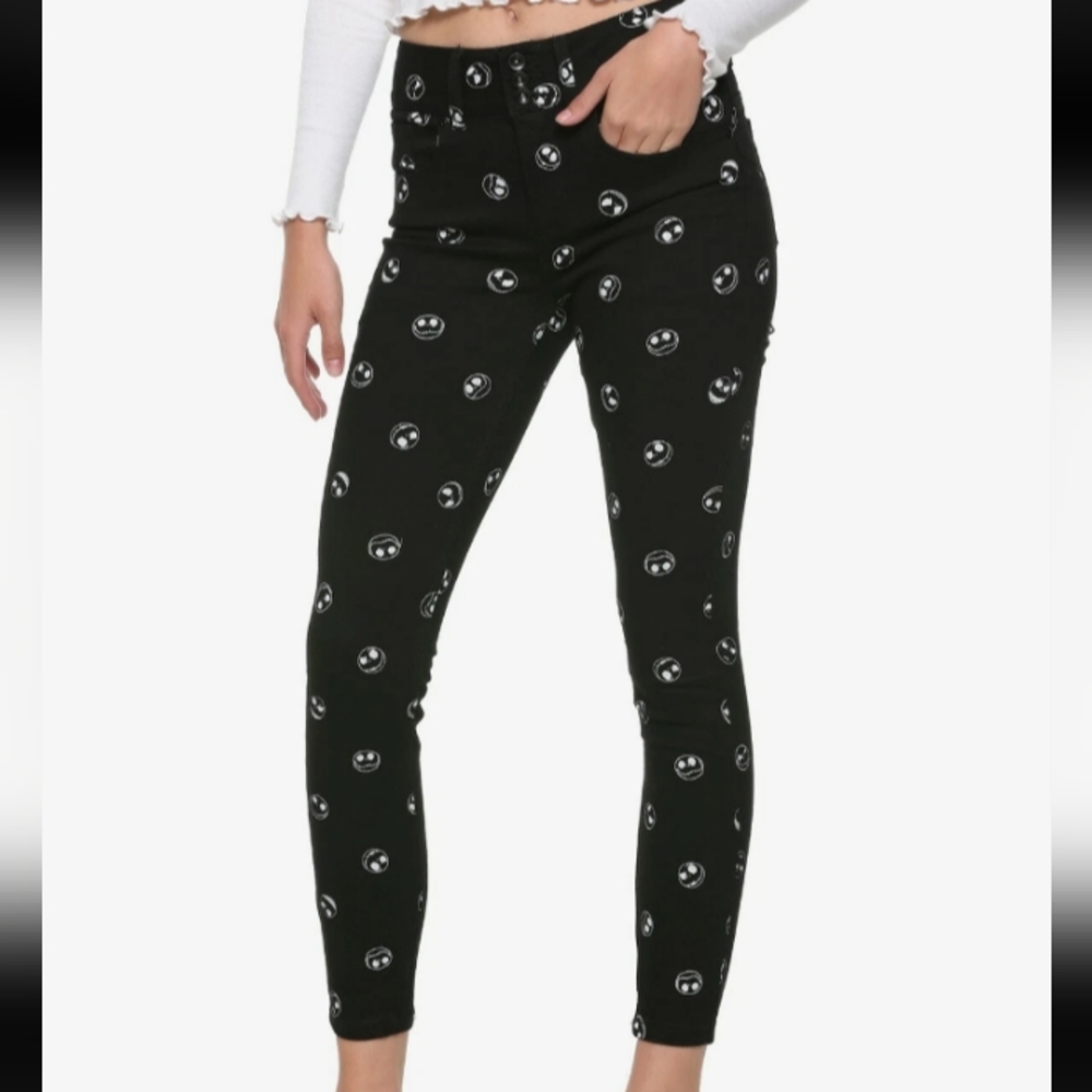 Hot Topic NIGHTMARE BEFORE CHRISTMAS JACK SKINNY JEANS SZ 11 HALLOWEEN DISNEY